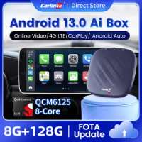 CarlinKit Android 13 TV Box CarPlay Ai Box 665 Wireless CarPlay Android Auto Spotify Waze Voideo Streaming Box for Car 8G+128G