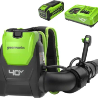 Greenworks 40V (165 MPH / 660 CFM / 75+ Compatible Tools) Cordless Brushless Backpack Leaf Blower, 8.0Ah Battery and Charger