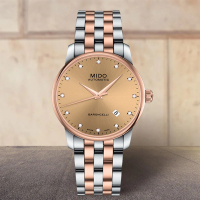 【MIDO 美度】官方授權M1 Baroncelli 永恆系列 鑽石機械錶-38mm(M86009671)