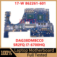 862261-001 862261-501 862261-601 For HP 17-W Laptop Motherboard DAG38DMBCC0 With SR2FQ I7-6700HQ CPU GTX1060 6GB 100%Tested Good