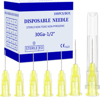 Luer Lock Needle 30Ga 5/16 Inch 8mm 100Pack(30Ga-5/16IN)