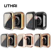 UTHAI Cover Case For Apple Watch iwatch 4/5 40MM 44MM Shatter-resistant plated protective case Apple watch 4/5 screen protector