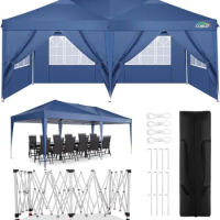 10x20 Pop up Canopy Tent Protable Canopy Tent with 6 Sidewalls Waterproof Commercial Pop up Tent for Parties Wedding Camping