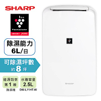 SHARP夏普 6L 1級自動除菌離子清淨除濕機 DW-L71HT-W