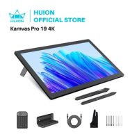 HUION KAMVAS Pro 19 4K UHD Drawing Tablet with Touch Screen, 96% Adobe RGB Drawing Monitor with 1.07 Billion Colors, PenTech 4.0