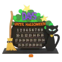 Halloween Advent Calendar 2023 Kids Advent Calendar With Cat Broom Countdown Ornament Calendar Ornament For Kids Cute Desktop