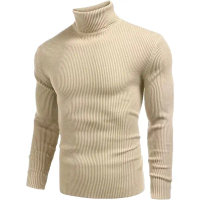 WAREHOUSE.LYRIC - KAOS TURTLE NECK PRIA LENGAN PANJANG HITAM PUTIH KOREAN STYLE BAHAN RIP KATUN NYAM