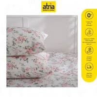 Atria Bedcover & Sprei Shabby Chic Reversible Pink Floral Microviber Sprei 180Cm