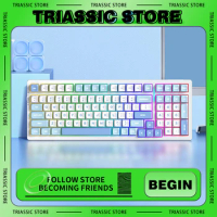 Triassic G98 Mechanical Keyboard Gasket Tri Mode Bluetooth Wireless Hotswap Rgb Customized Keyboard Pc Game Accessories Keyboard