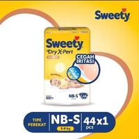 2 BAL - SWEETY BRONZE DRY X-PERT popok bayi baru lahir/popok bayi perekat NB-S 44