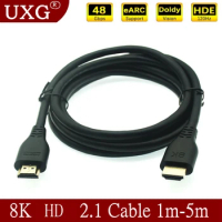 HDMI-compatible Cable 1m-5M 8K@60Hz 4K@120Hz 2K@144Hz HDR 48Gbps HDCP2.2 7.1 For Splitter Switch PS4 TV Xbox Projector Computer