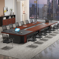 輕奢會議桌長桌簡約現代長方形洽談培訓桌大型會議室開會桌椅組合