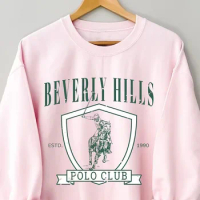 Beverly Hills Polo Club Vintage Sweatshirt 100% Cotton Aesthetic fashion Vintage unisex Long Sleeve sweatshirt