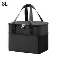 8L Portable Lunch Bag Food Thermal Cooler Lunchbox With Shoulder Strap Insulated Thermal Bag Cooler Warm Keeping Lunch Box 8L