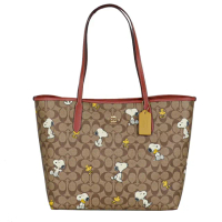 【COACH】X Peanuts Snoopy史努比聯名款印花托特包