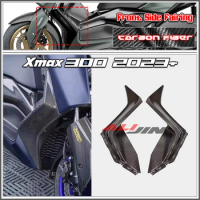 100% Real Carbon fiber For YAMAHA Xmax 300 Xmax300 2023+ 2024 Motorcycle Side Front Body Support Frame Fairing Kit Panel Cover