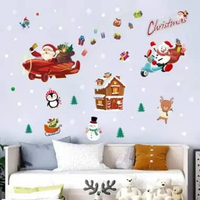 Stiker Film Motif Natal Santa Dekorasi Natal SANTA 7