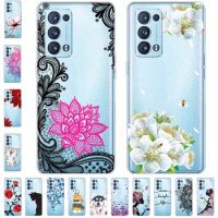For Reno 6 Pro Plus 5G Case Clear TPU Transparent Butterfly Silicone Cover for Oppo Reno6 5G Pro+ Phone Bags Soft Bumpers