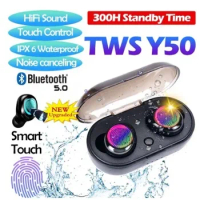 Y50 bluetooth earphone 5.0 TWS Wireless Headphons earphones Earbuds Stereo Gaming Headset With Charging Box for all smart phone