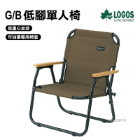LOGOS G/B低腳單人椅 折疊椅 休閒椅 導演椅 椅子 露營 野營 戶外 庭院 野餐 悠遊戶外