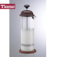 Tiamo 玻璃奶泡杯400ml咖啡色(HG5265)