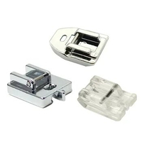 3pcs Style Concealed Invisible Zipper Sewing Machine Presser Foot for All Low Shank Snap-On Singer, Brother, Janome, White, Juki