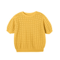 【Baby 童衣】任選 女童上衣 針織鏤空T恤 88668(黃色)