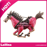 100pcs/Lot Pink Gallop Horse Animal Costume Jewelry Pin Brooch