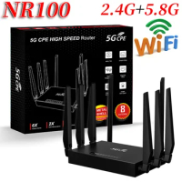 5G CPE WIFI6 Router 4*LAN 1*WAN Ports Modem Router with SIM Card Solt Dual Band 2.4G+5.8G Home Router 5dBi High Gain Antennas
