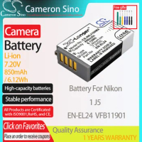 CameronSino Battery for Nikon 1 J5 fits Nikon EN-EL24 VFB11901 Digital camera Batteries 850mAh/6.12Wh 7.20V Li-ion Grey