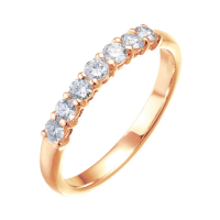 【Vividventure 亞帝芬奇】35分 天然鑽石 真鑽 戒指 線戒 排戒 幸福約定(14K玫瑰金台)