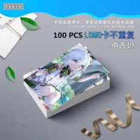 100 PCS Anime Genshin Impact Cute Card XIAO NAHIDA Figure Cosplay HD Exquisite Creative Photo Cartoon Card Fans Gift