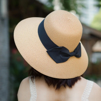 Hat women's summer Korean version versatile sunshade sunscreen foldable straw hat sun hat seaside ou
