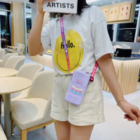 Cute And Fun Phone Style Shoulder Bag Novel Jelly Purses and Handbags for Women Cartoon Young Girl Crossbody Bag Pink Purple