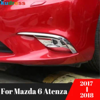 For Mazda 6 Mazda6 Atenza 2017 2018 Chrome Car Front Fog Light Lamp Cover Trim Head Foglight Bezel Trims Exterior Accessories