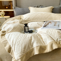 加厚牛奶絨四件套冬天法蘭絨珊瑚絨雙面加絨床單被套被罩床上用品