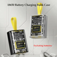 18650 DIY Power Bank Box Battery Charger Case Cool Fast Charging Case With Night Light Charging Power Bank Case Without battery