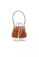Fendi 二手 Fendi 迷你 Zucca 絨面革 Mon Tresor 水桶包