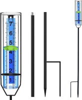 Rain Gauge Outdoor Large Numbers with Float Marker Easy to Read Freeze Proof Unbreakable 7" Plastic 