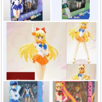 Anime Pretty Guardian Sailor Moon Tsukino Usagi Sailor Mercury Venus Jupiter Saturn PVC Action Figure Collectible Model Toy Doll