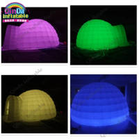 Free Shipping Customized Size Inflatable Igloo Party Tent, Lighting Inflatable Dome Tent For Outdoor Advertising