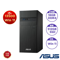 ASUS華碩 H-S500TE-513500045W 桌上型電腦(i5-13500/16GB/512GB SSD/300W/Win11 Home)