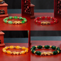 Chinese Feng Shui Beads Bracelet Men Women Unisex Colorful Pi Xiu Wristband Gold Color Wealth &amp; Good Luck Pixiu Bracelets