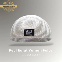 Peci Rajut Yaman Polos Kopiah Haji Rajut Premium perlengkapan Shalat Hanan-Moeslim