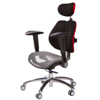 【GXG 吉加吉】高雙背網座 工學椅 鋁腳/摺疊滑面扶手(TW-2806 LUA1J)