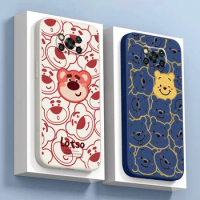 Cute Lotso Winnie Bear Disney Phone Case For Xiaomi POCO F5 F4 F3 Pro GT POCO X4 X3 Pro NFC M4 M3 M2 Pro 5G Funda
