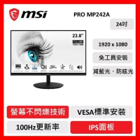 msi 微星 MSI PRO MP242A FHD IPS 平面螢幕 24吋 FHD/100Hz/有喇叭/黑色