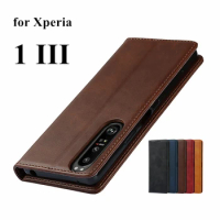 Leather case For Sony Xperia 1 III Flip case card holder Holster Magnetic attraction Cover Case for Sony Xperia 1 II Wallet Case