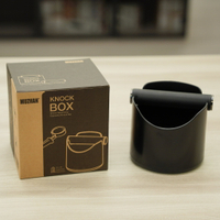 【沐湛咖啡】咖啡敲渣桶 咖啡渣桶 台灣製造底部防滑設計 咖啡粉渣盒 斜口咖啡渣盒 黑色 彈性橫桿 義式咖啡機