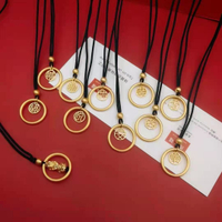 越南沙金福字吊墜黃銅鍍金祥瑞貔貅吊墜項鏈節日禮物